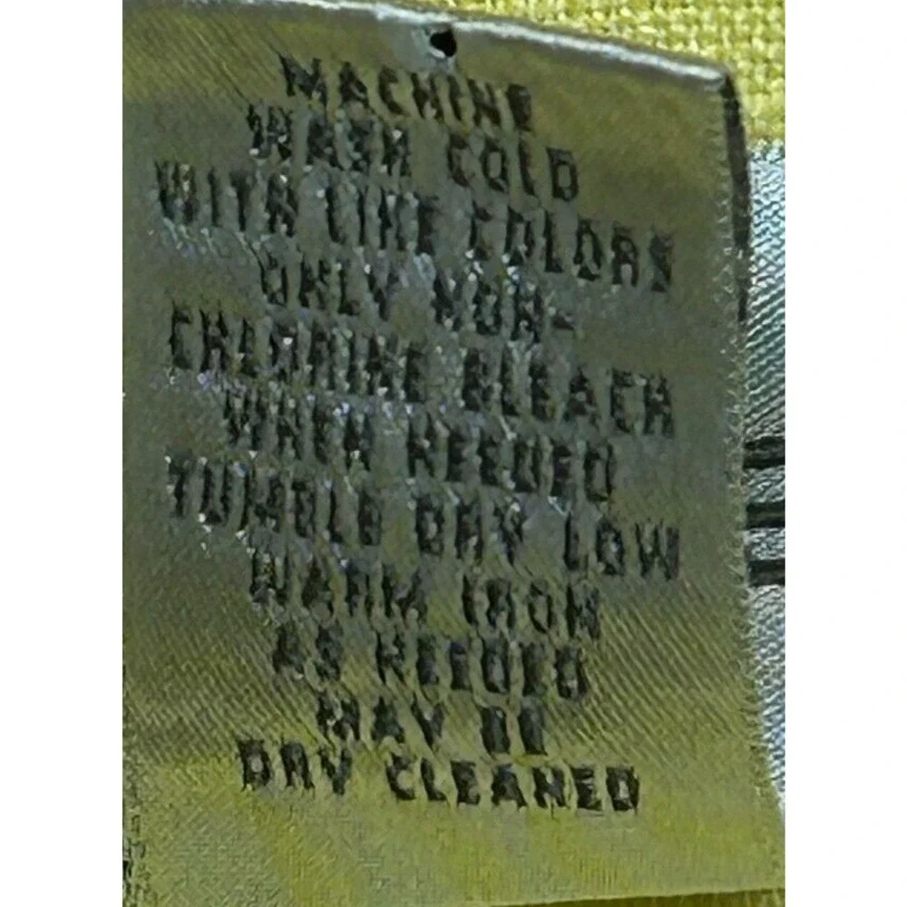 Chicos‎ Jacket Womens 3 XL 16 Yellow 100% Linen Wooden Buttons 3/4 Sleeve Top - Picture 7 of 8